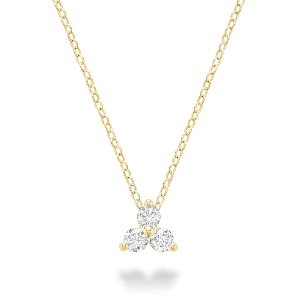 Gorgeous Diamond Earrings-Single Diamond Trio Necklace