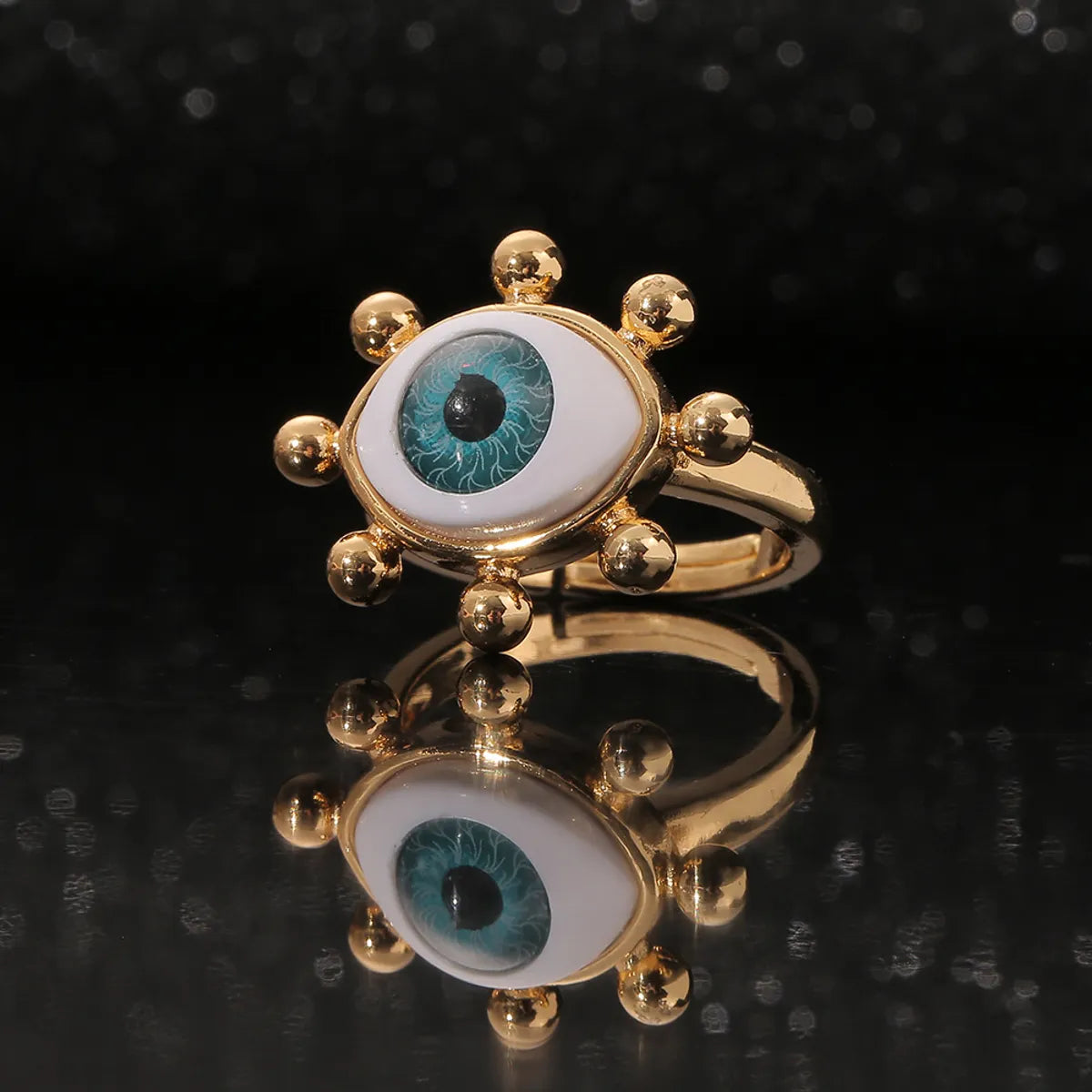 Birthstone Engagement Ring-Fashion Vintage Geometric Eye Copper Inlaid Zircon Ring Wholesale Gooddiy