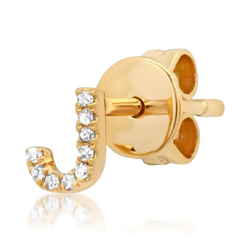 Luxury Earrings for Wedding-Initial Stud