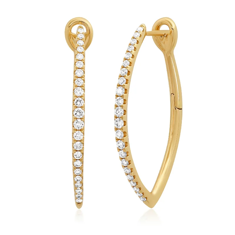 Designer Earrings for Women-Diamond Hoops