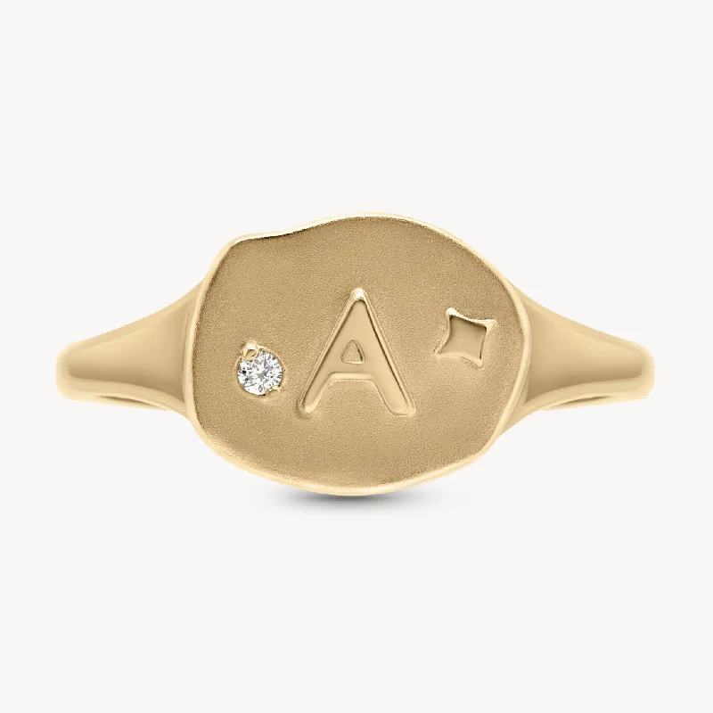 Large Engagement Ring-Athena Initial Ring