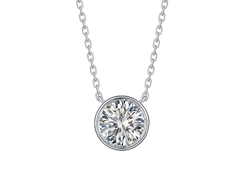 Bezel set round Diamond solitaire pendant