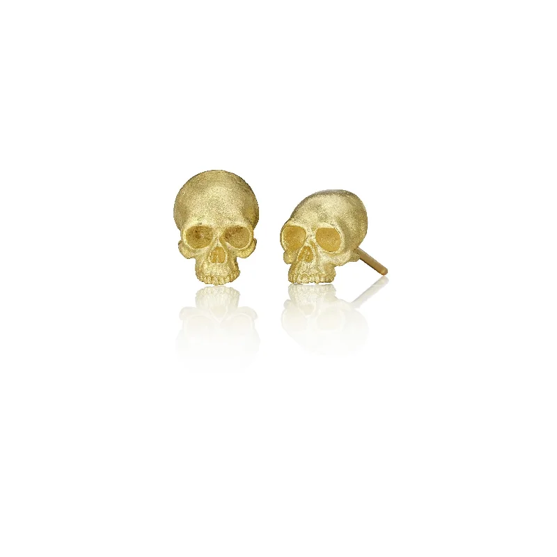 Classic Stud Earrings-Tiny Skull Earrings