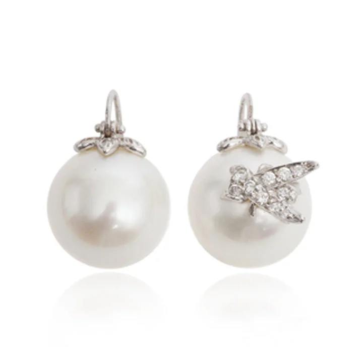 Cute Pearl Earrings-Fly Floating Earrings