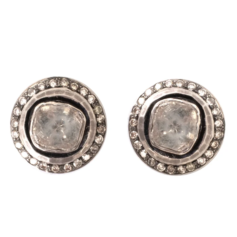 Boho Hoop Earrings-Diamond Studs