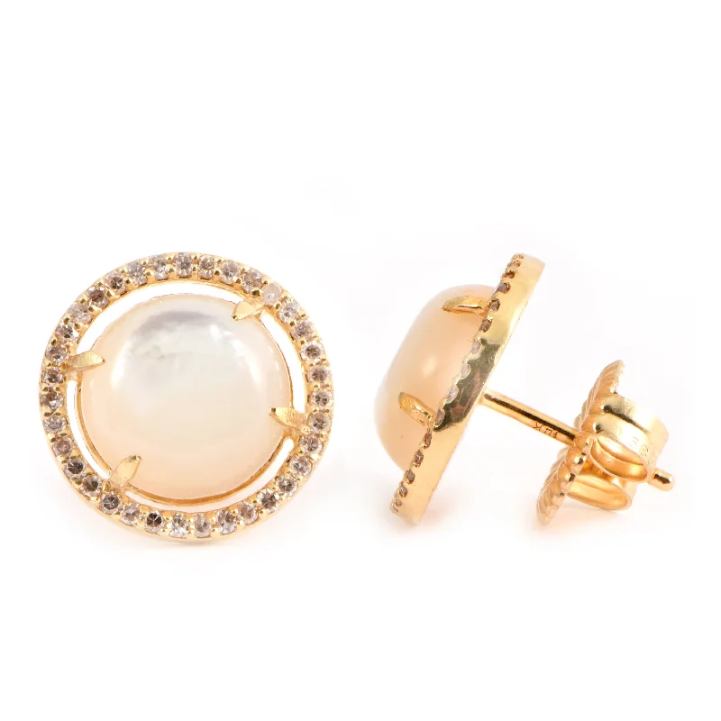 Antique Style Earrings-Round Studs