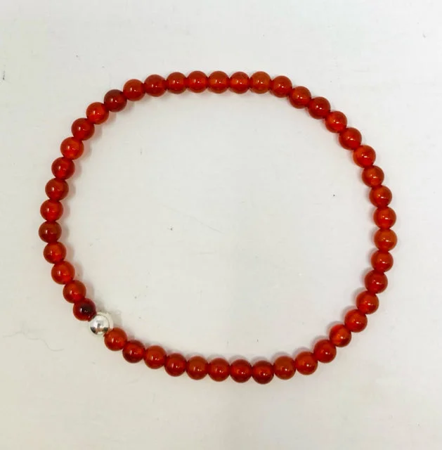 Elegant Silver Bracelet for Weddings-Carnelian Bracelet