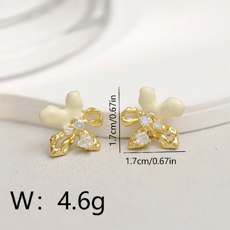 White Stud Earrings