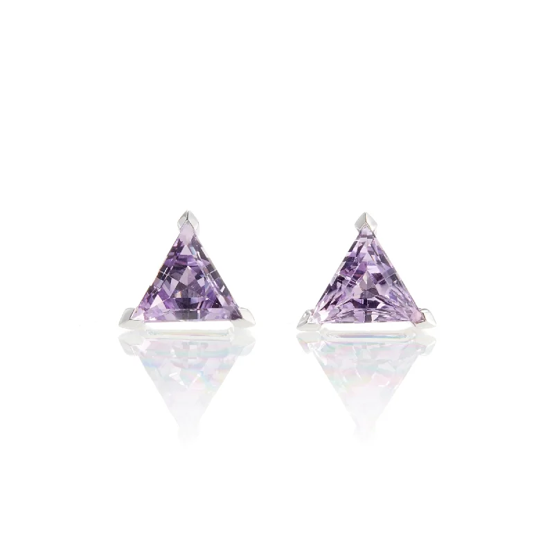 Bridal Earrings with Crystals-Bermuda Earrings in Pale Amethyst