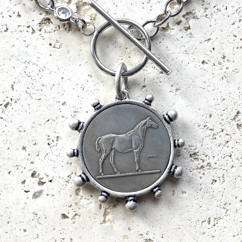 Horse Stainless Steel Chain Coin Necklace