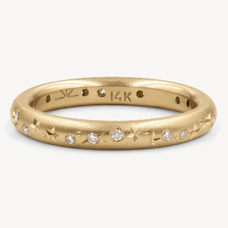 Gold Wedding Ring-Micro Celestial Band