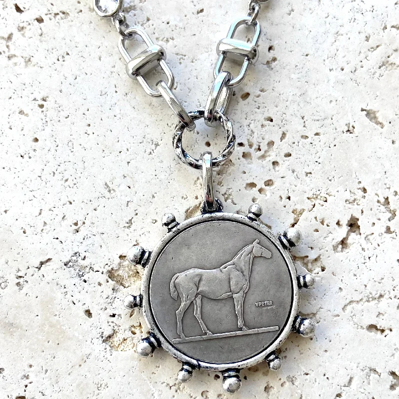 Equestrian Derby Coin Necklace