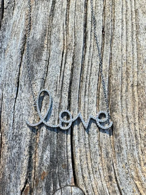 Large Script Love Necklace