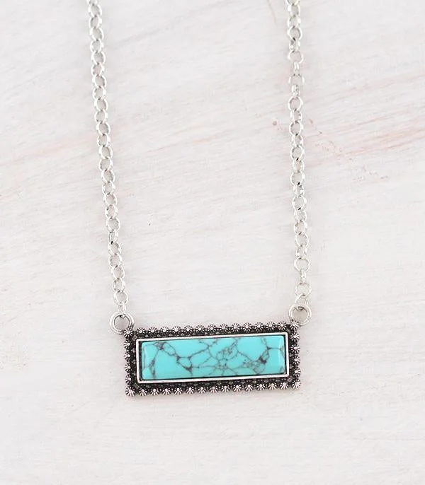 Western Turquoise Bar Necklace