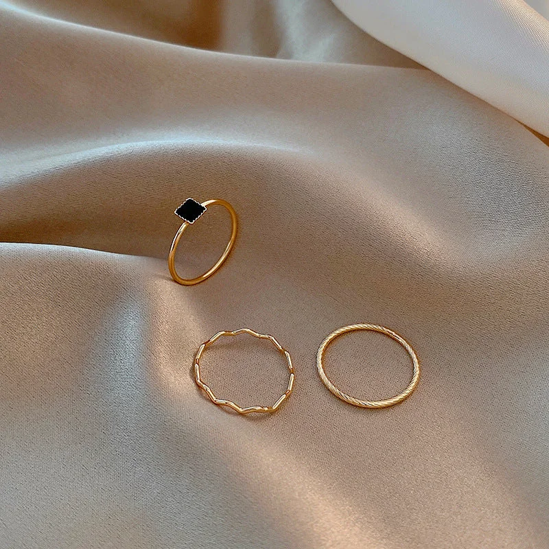 Set Rings-J178 Gold Black