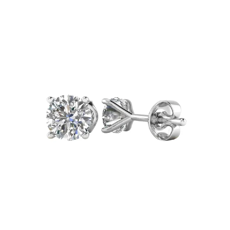 Long Chandelier Earrings-14K White Gold .50ct Diamond Stud Earrings