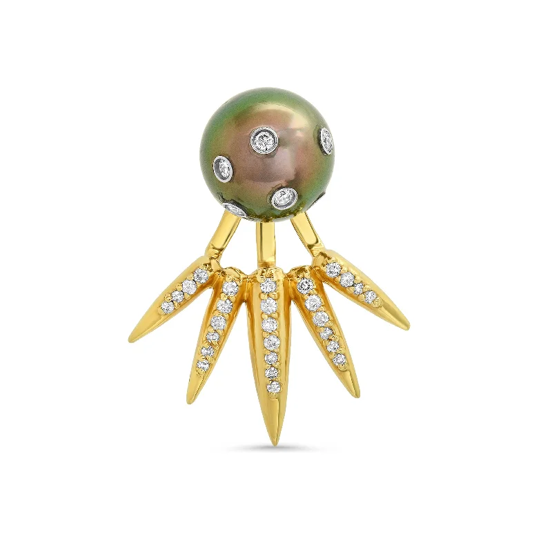 Trendy Earrings for Bridesmaids-Pearl Spike Jacket