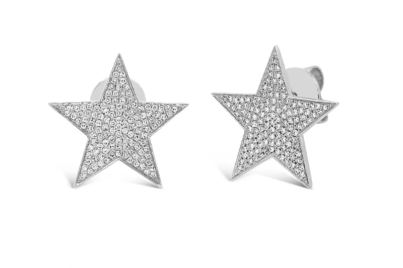 Nature Inspired Earrings-Diamond Star Studs