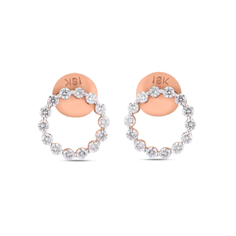 Chic Bridal Earrings-Eternal Diamond circle Earrings