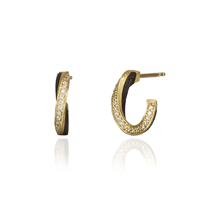 Fashionable Drop Earrings-Eclipse Small Diamond Hoop Earrings