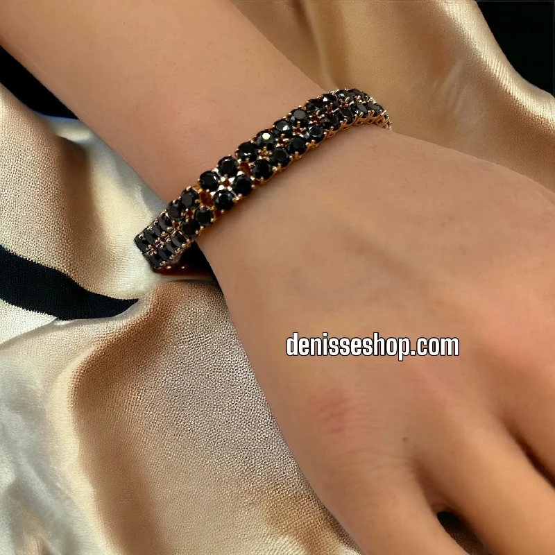 Unique Gemstone Beaded Bracelet-18K BLACK BRACELET BR275