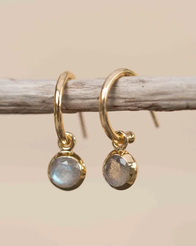 Swarovski Crystal Earrings-Judy Labradorite Earrings ~ 18k Gold Plated ~ ME203