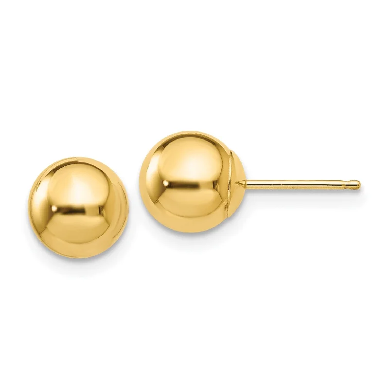 Gold Earrings with Crystals-14KT Yellow Gold 5MM 5MM Stud Earrings