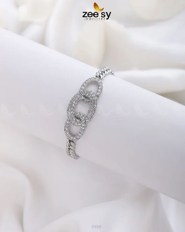 Unique Silver Bracelet-Three Linked Circles Bracelet