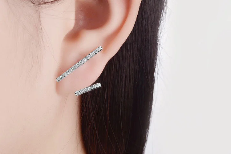 Gorgeous Diamond Earrings-1 Pair Simple Style Geometric Plating Inlay Copper Zircon Ear Studs