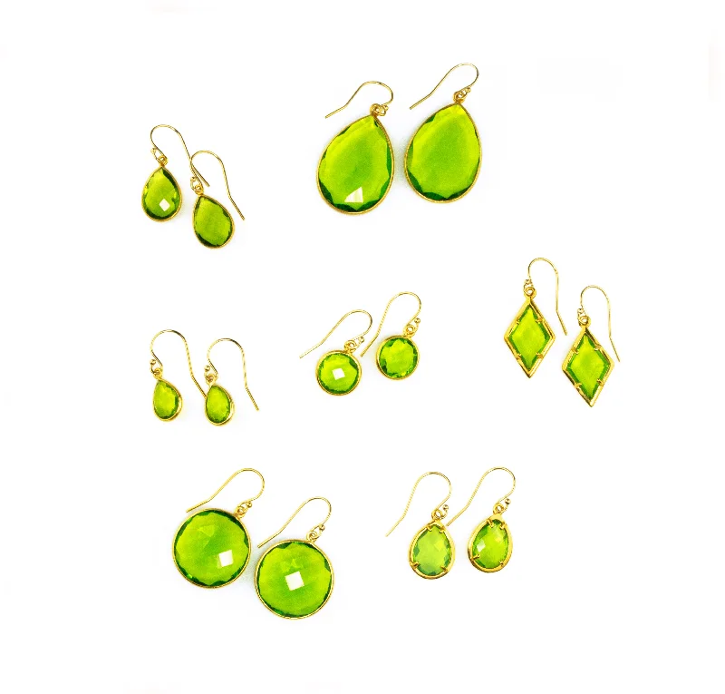 Vintage Wedding Earrings-Peridot Earrings : August Birthstone