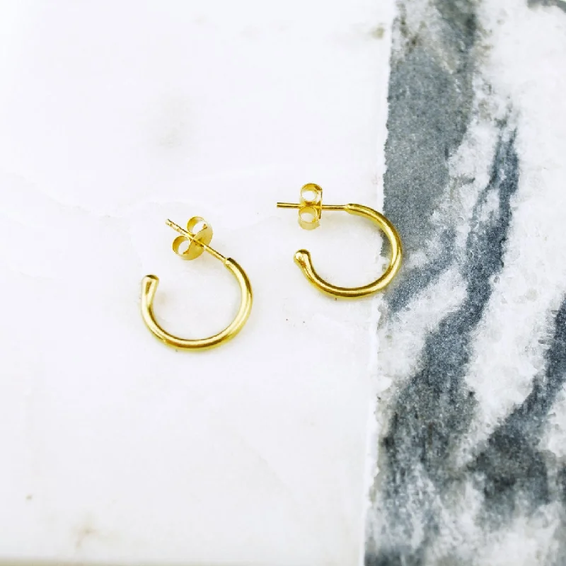 Crystal Hoop Earrings-Dainty Gold Hoop Earring, Huggie Hoop, Gold Chunky Hoop, Minimalist Stacking Hoop Earring