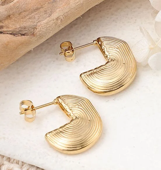 Luxury Wedding Earrings-1 Pair Ig Style Semicircle Plating Stainless Steel Ear Studs