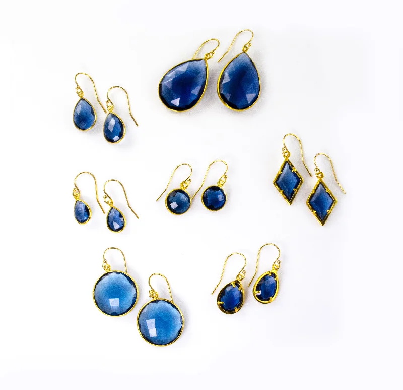 Dazzling Gold Earrings-Kyanite Earrings : September Birthstone