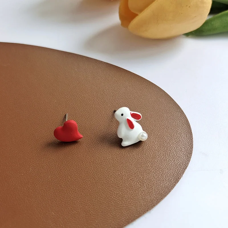 Sterling Silver Needle Bunny Ear Studs Pair