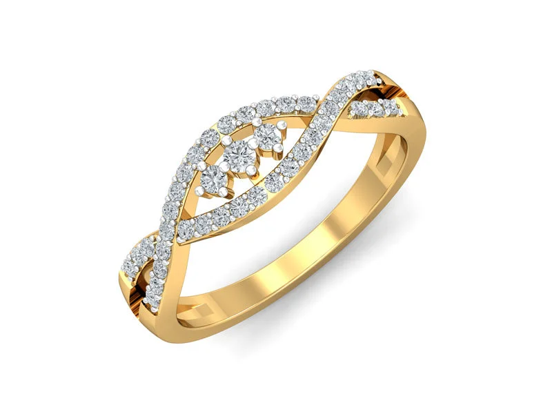 Diamond Eternity Ring-Dazzling Spiral Ring