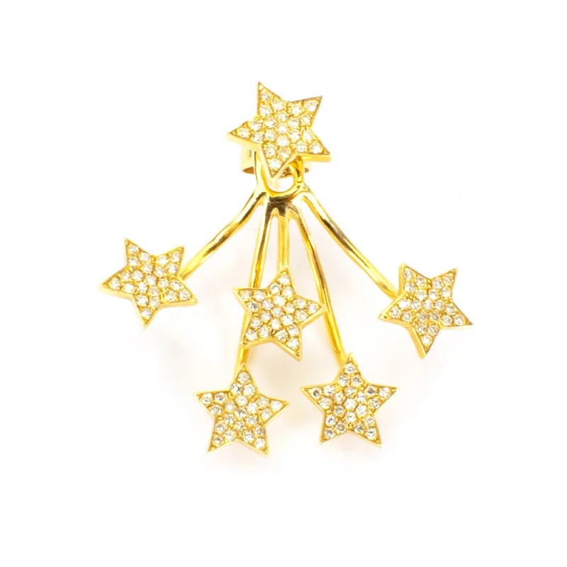 Cute Stud Earrings for Weddings-Star Jacket Earring