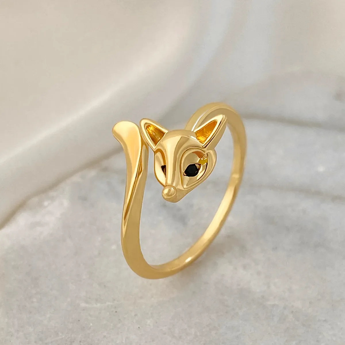 Simple Silver Ring-Fashion Fox Copper Plating Open Ring 1 Piece