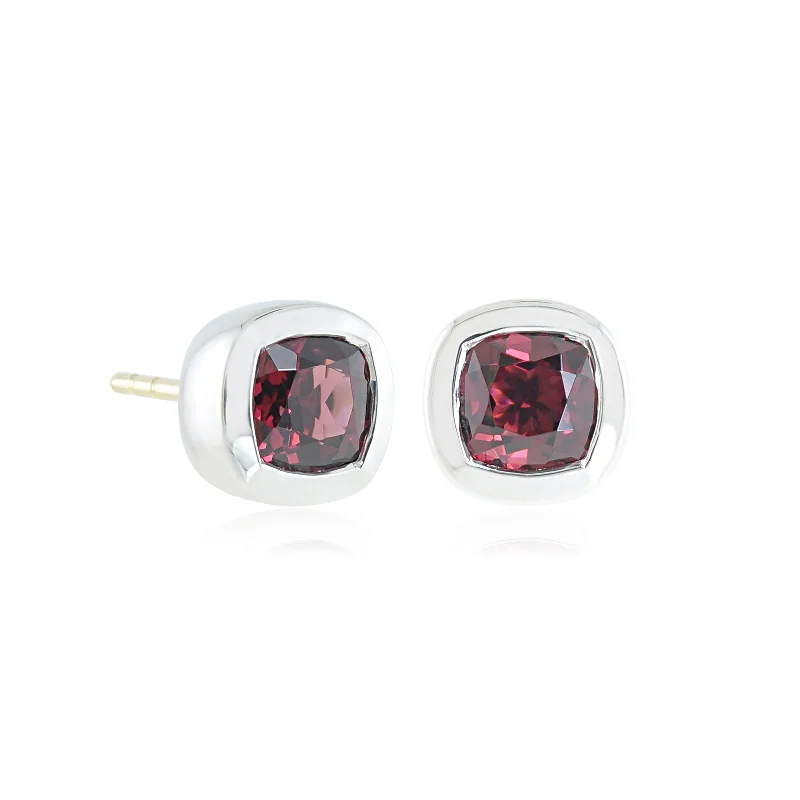 Colorful Gemstone Earrings-Melrose Earrings in Rhodolite Garnets