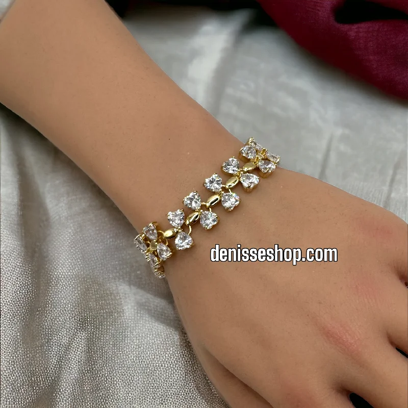 Gemstone Tennis Bracelet-14K BOW BRACELET BR299