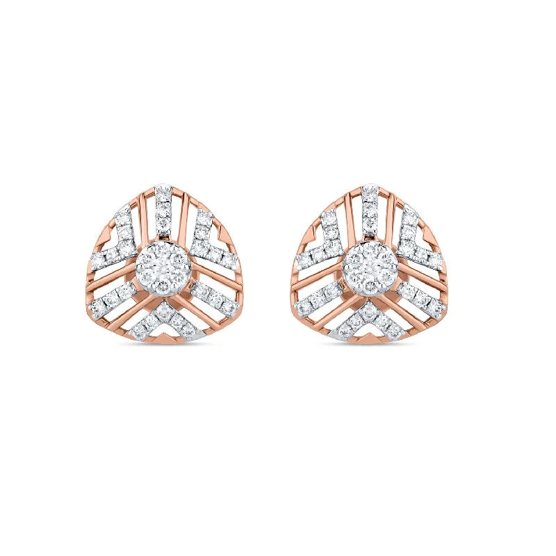 Colorful Drop Earrings-Trillian shaped cluster diamond Stud Earrings