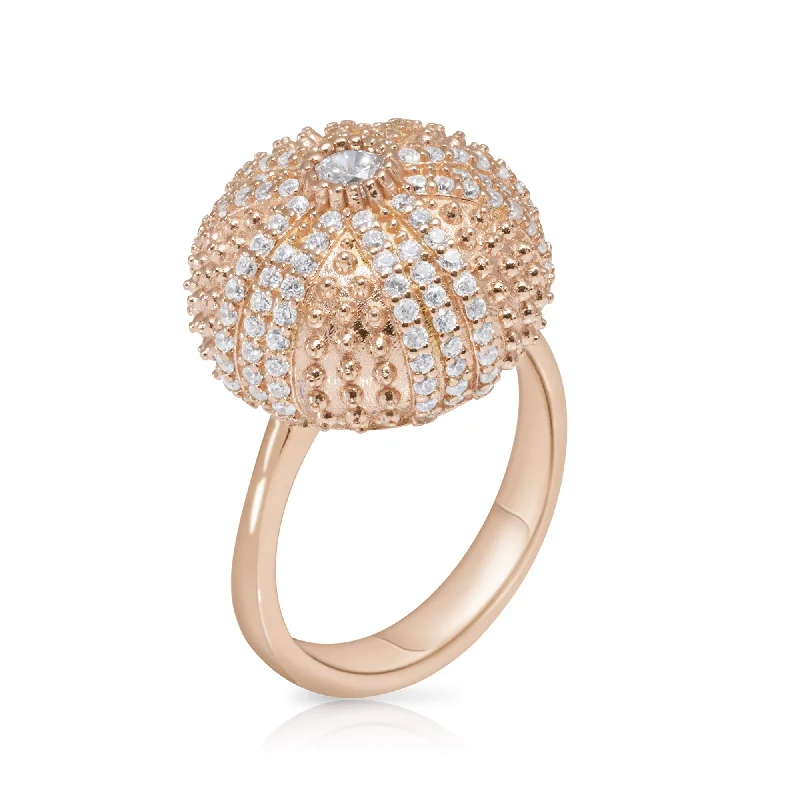 Solitaire Diamond Ring-Mini Sea Urchin Cocktail Ring - Rose Gold