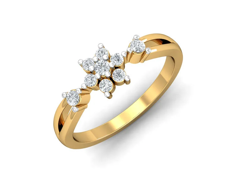 Vintage Wedding Band-Elegant Cluster Flower Ring