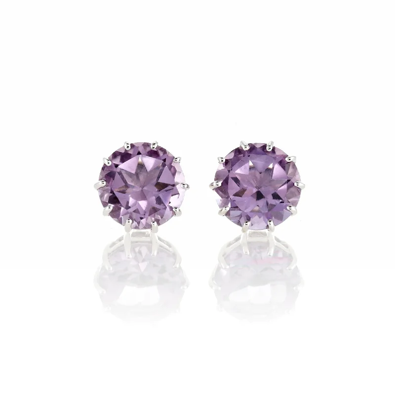 Custom Engraved Earrings-Dottie Earrings in Amethyst