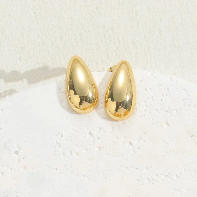 Glossy Earrings 14K Real Gold