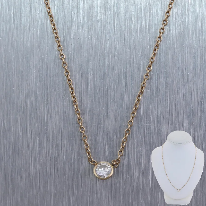 14k Yellow Gold 0.33ct Diamond By The Yard 18" Necklace