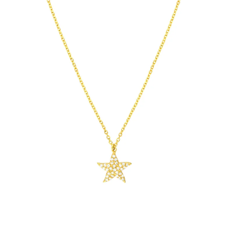 Pave Diamond Starfish Necklace