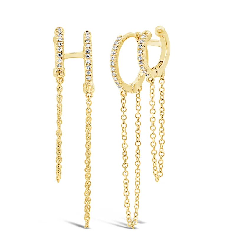 Unique Gold Earrings-Double Huggies