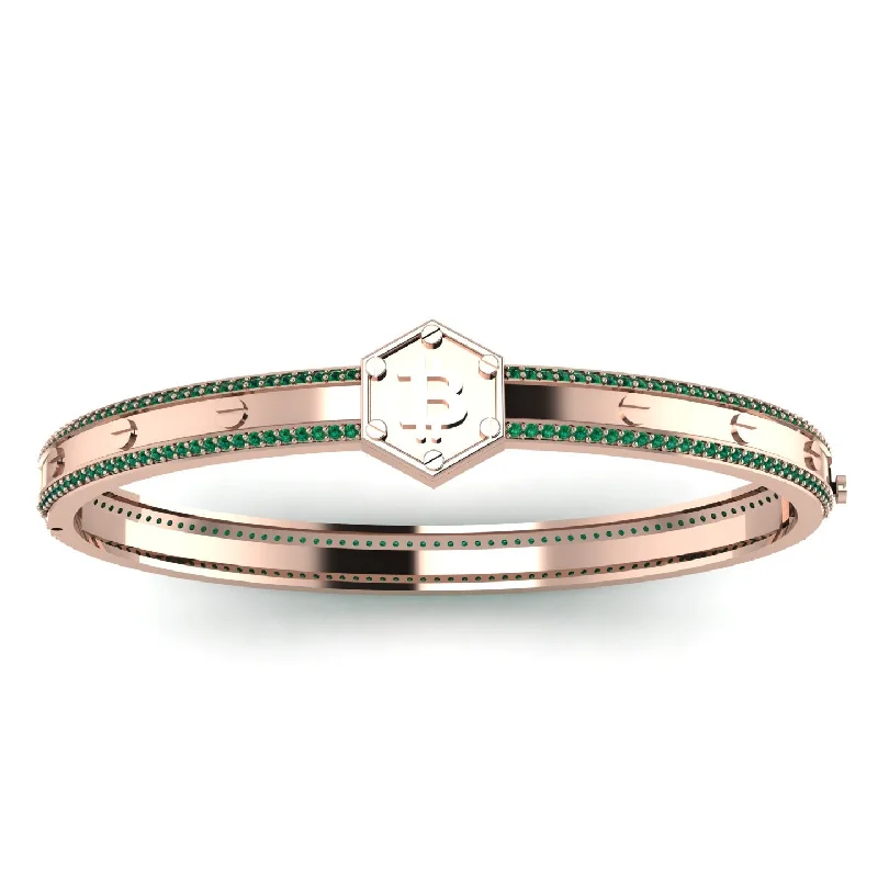 Simple Crystal Bangle Bracelet-Bitcoin Emerald Bracelet - Wesley No. 14