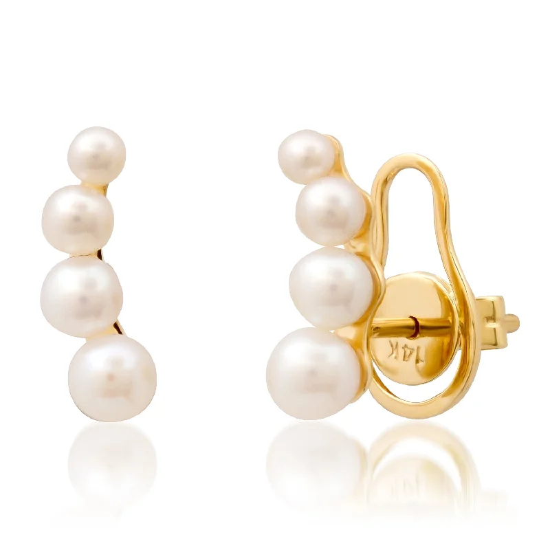 High-End Wedding Earrings-Mini Pearl Studs