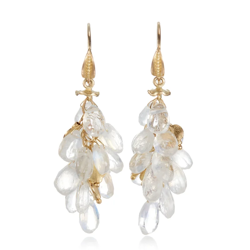 Modern Bridal Earrings-Moonstone Briolette Earrings